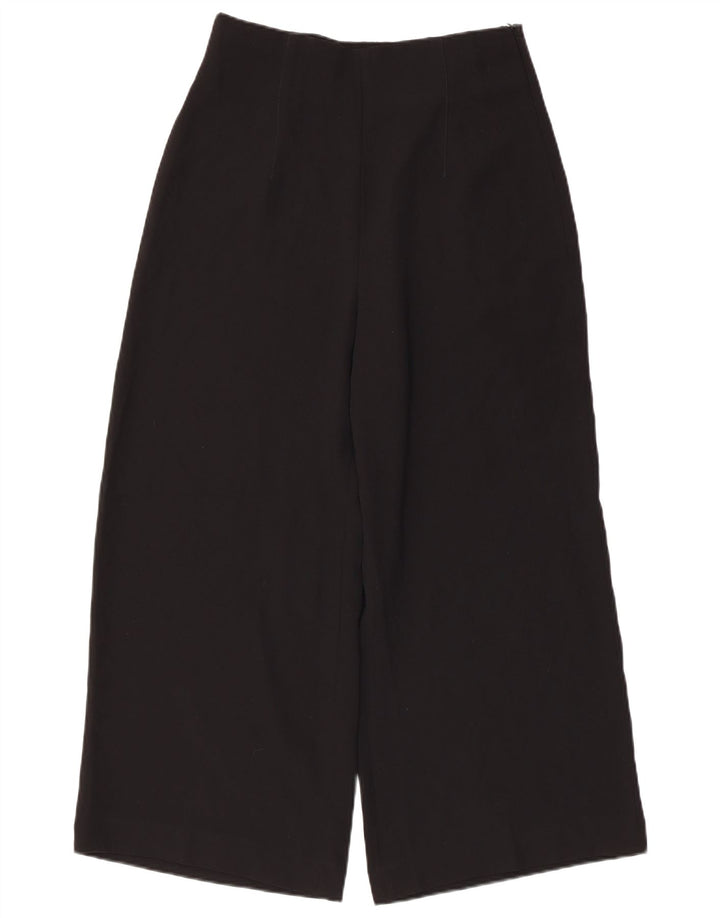 Zara Womens Wide Leg Cropped Trousers Medium W30 L24 Sort Polyester
