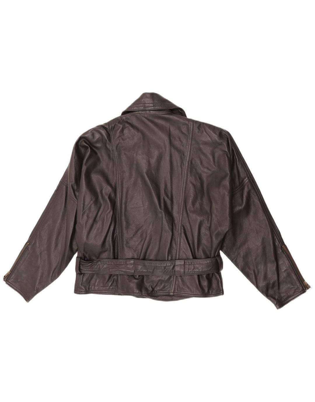 Vintage dame biker læderjakke EU 38 Medium sort læder