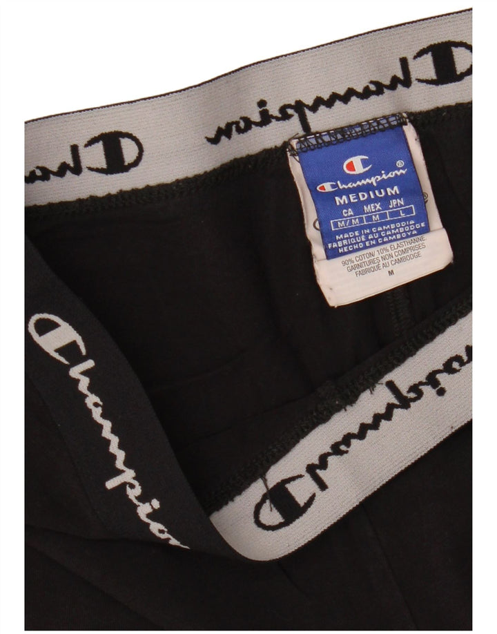 CHAMPION Grafiske sportsshorts til kvinder UK 12 Medium Sort bomuld