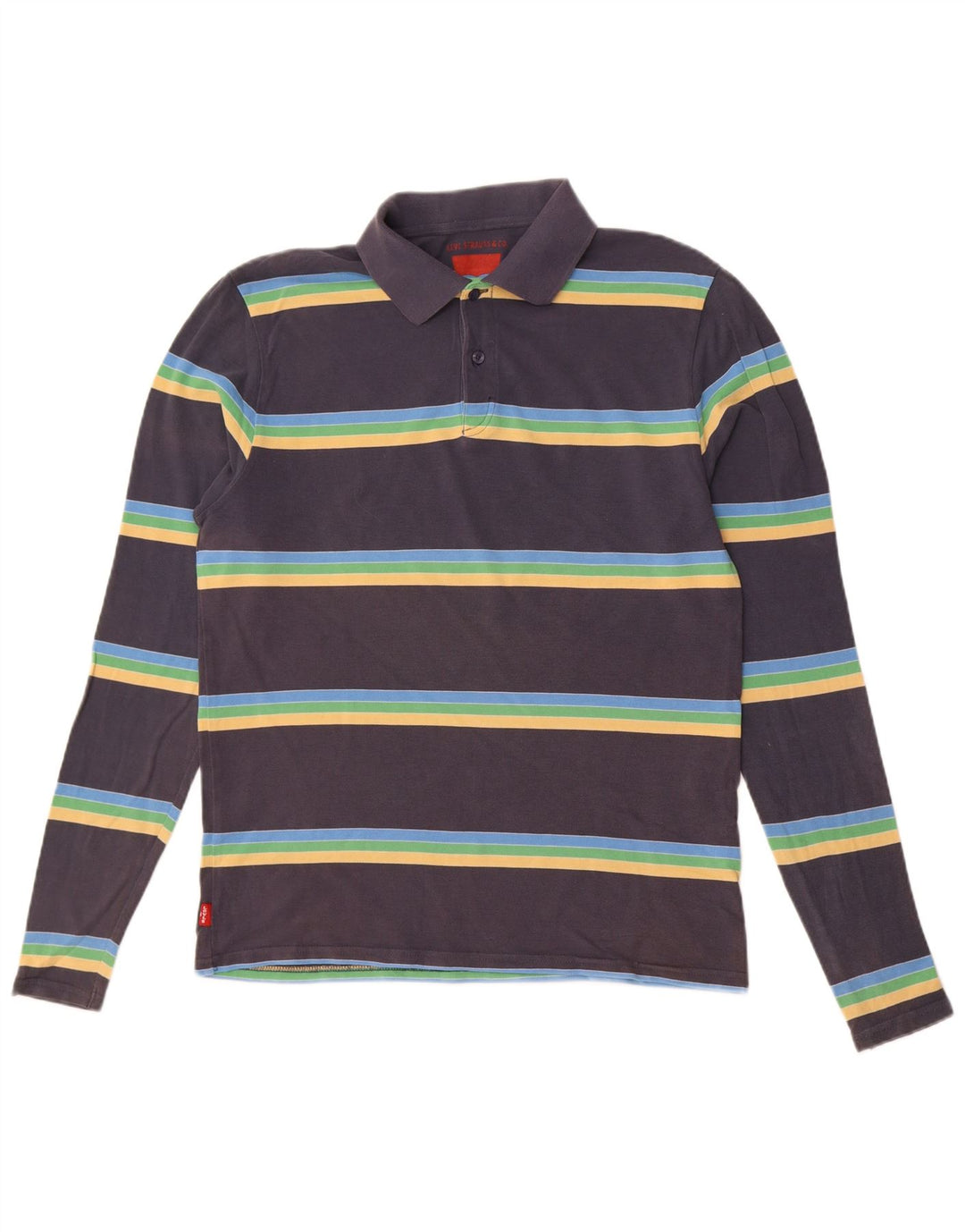 Levi's Langærmet poloshirt til mænd mellem marineblå stribet bomuld