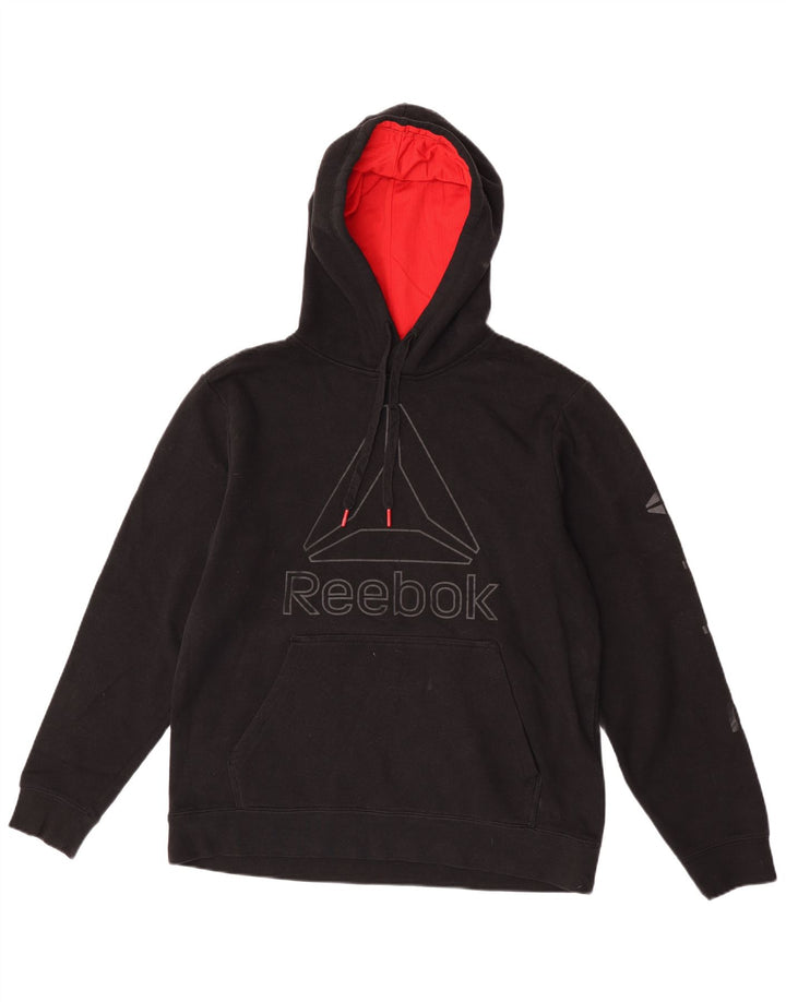 Reebok Grafisk hættetrøje til mænd mellem sort bomuld