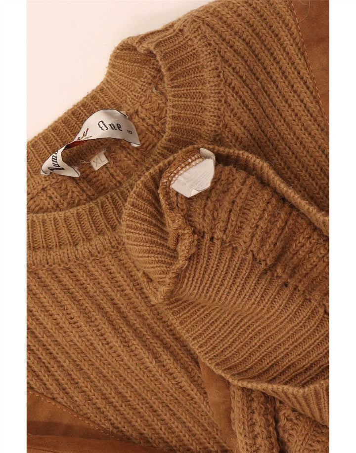 Nummer 1 herre sweater med rund hals XL brun uld