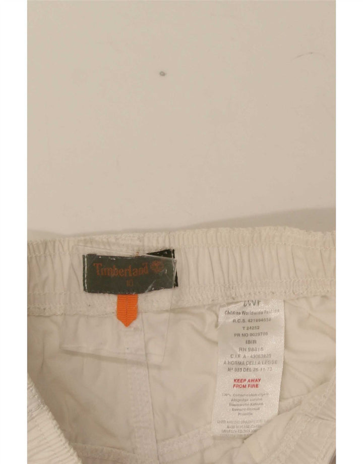 Timberland Boys Graphic Cargo Bermuda Shorts 9-10 år W26 Hvid Bomuld
