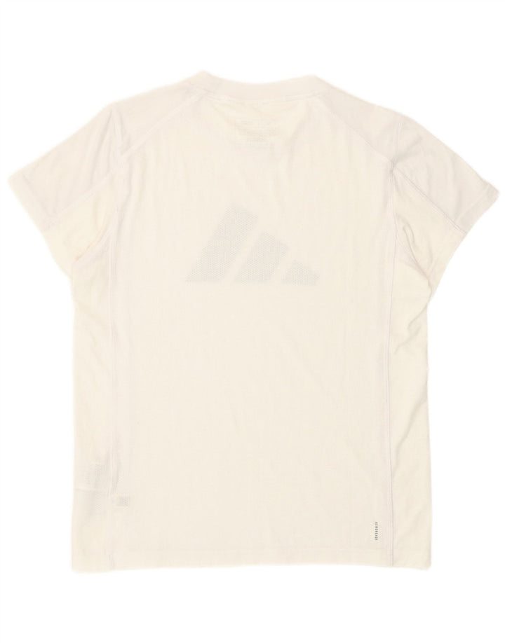 Adidas Grafisk T-Shirt Top UK 8/10 Small White Polyester