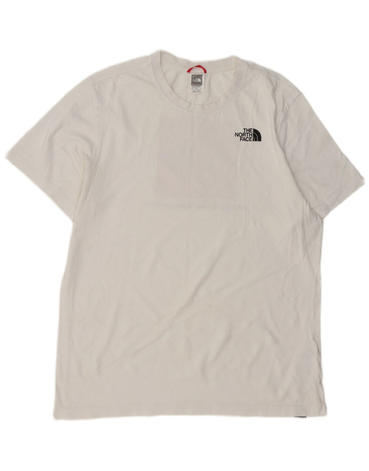 THE NORTH FACE Herre Grafisk T-Shirt Top Stor Hvid Bomuld