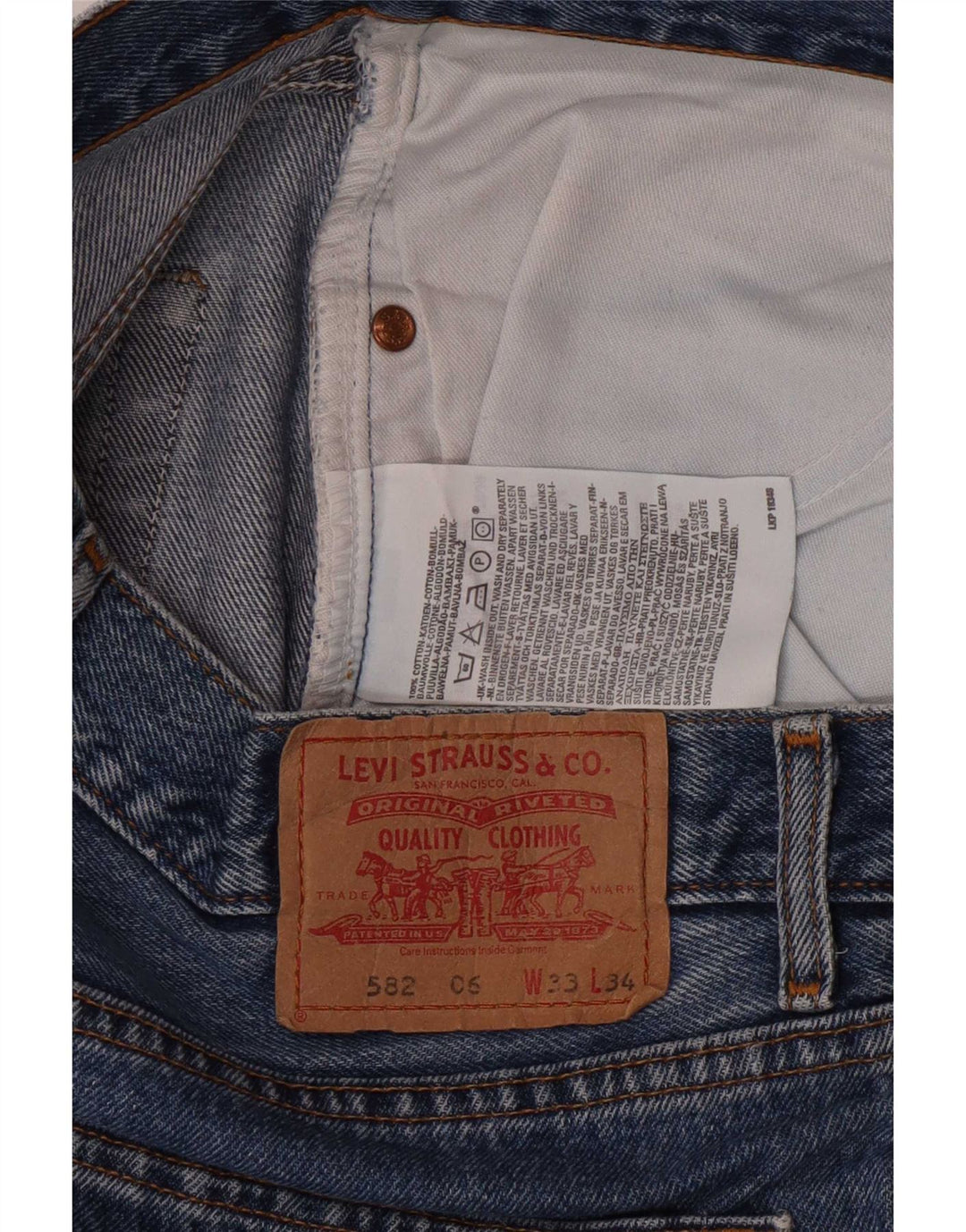 Levi's Herre 582 Straight Jeans W33 L28 Blå Bomuld