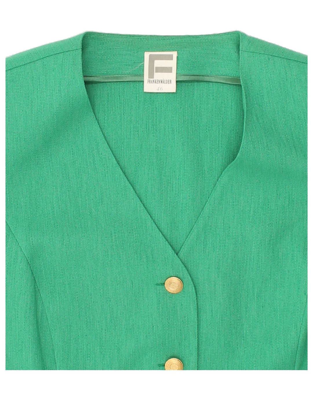 FRANKEN WALDER Womens 4 Button Short Sleeve Blazer Jacket EU 46 XL Green Vintage Franken Walder and Second-Hand Franken Walder from Messina Hembry 