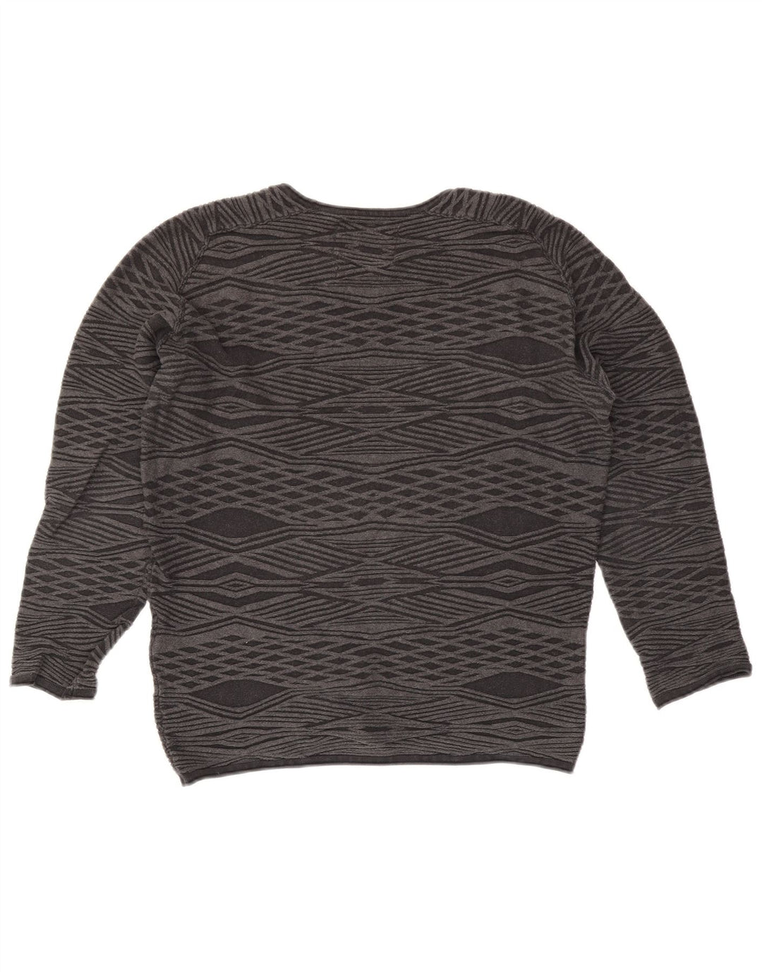 Jack & Jones Herre sweater med rund hals, lille grå Argyle/diamant bomuld