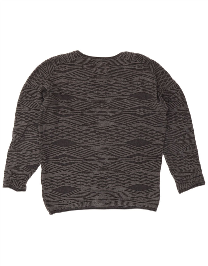 Jack & Jones Herre sweater med rund hals, lille grå Argyle/diamant bomuld
