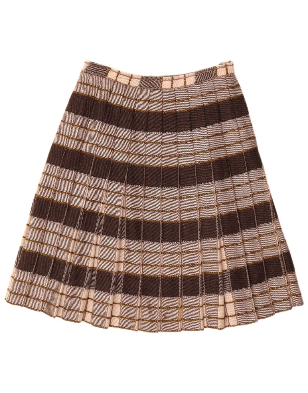 Vintage plisseret A-line nederdel til kvinder W26 lille grå plaid