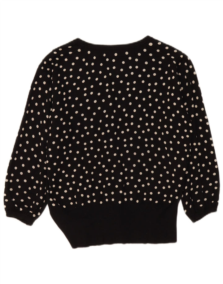 Marks & Spencer Dame Cardigan Sweater UK 14 Medium Black Spotted