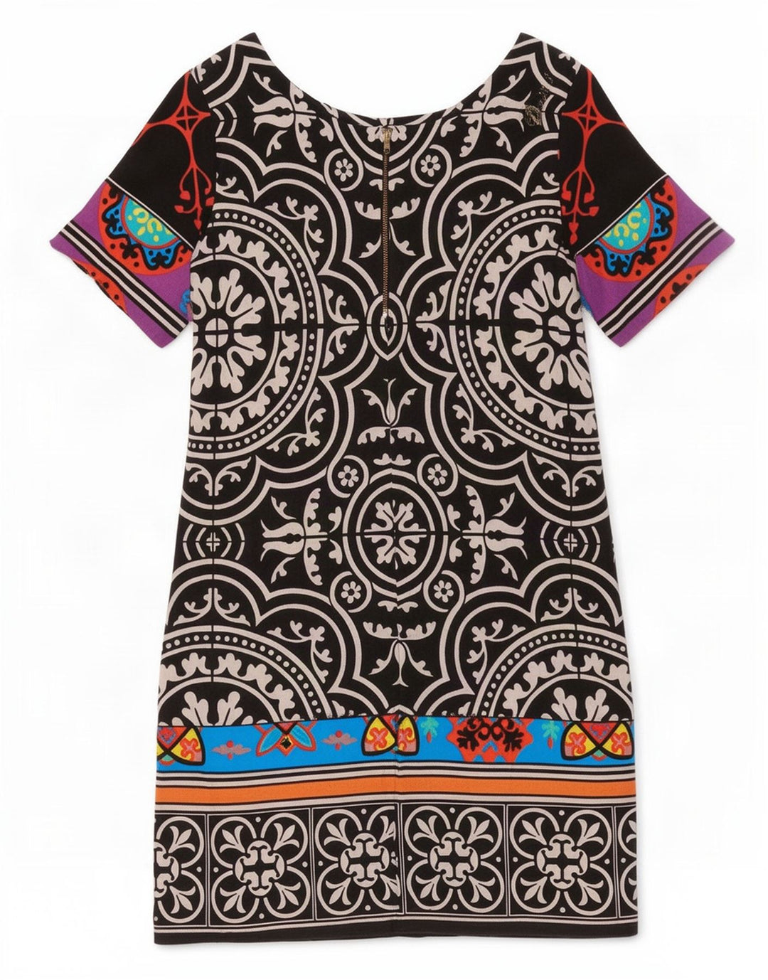 Desigual Womens Shift Dress EU 36 Small Multicolor Paisley Viscose