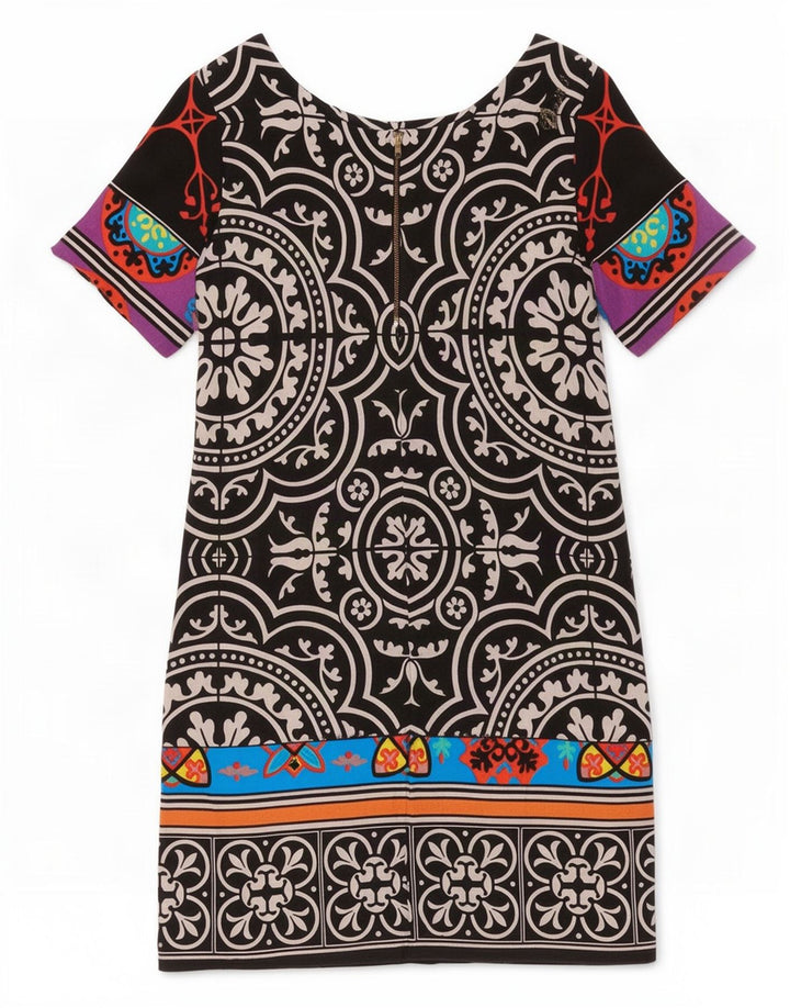 Desigual Womens Shift Dress EU 36 Small Multicolor Paisley Viscose