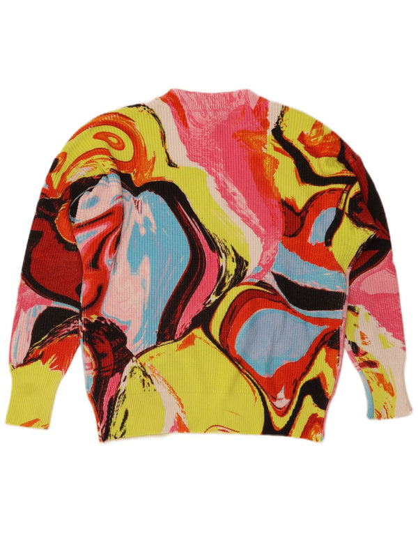 Desigual Dame V-hals sweater UK 14 Medium Flerfarvet