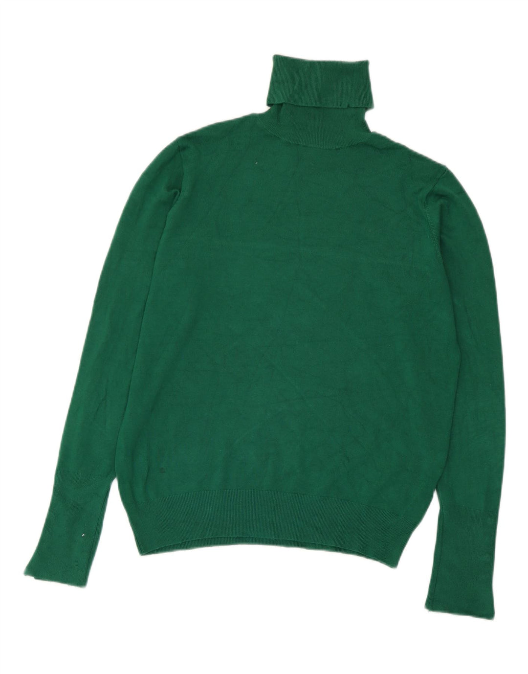 Zara Dame Rullehals Sweater UK 12 Medium Green Viscose
