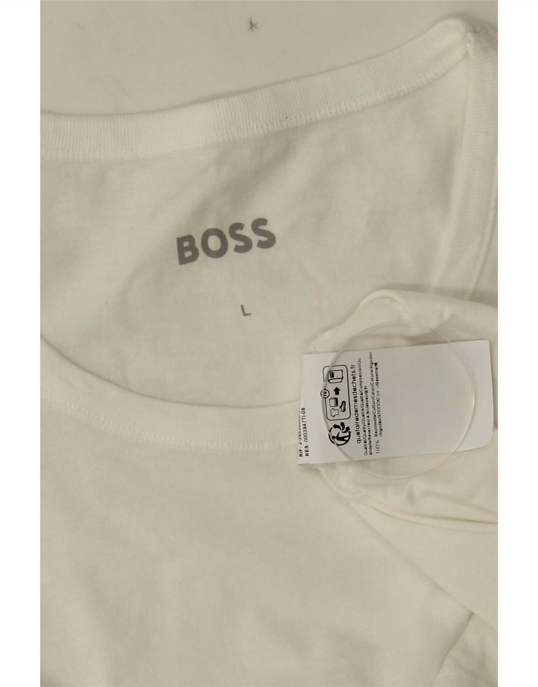 Hugo Boss Herre T-Shirt Top Stor Hvid Bomuld