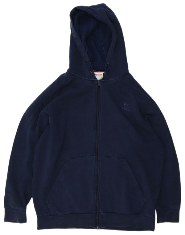 Reebok Hættetrøje med lynlås til mænd Stor marineblå bomuld