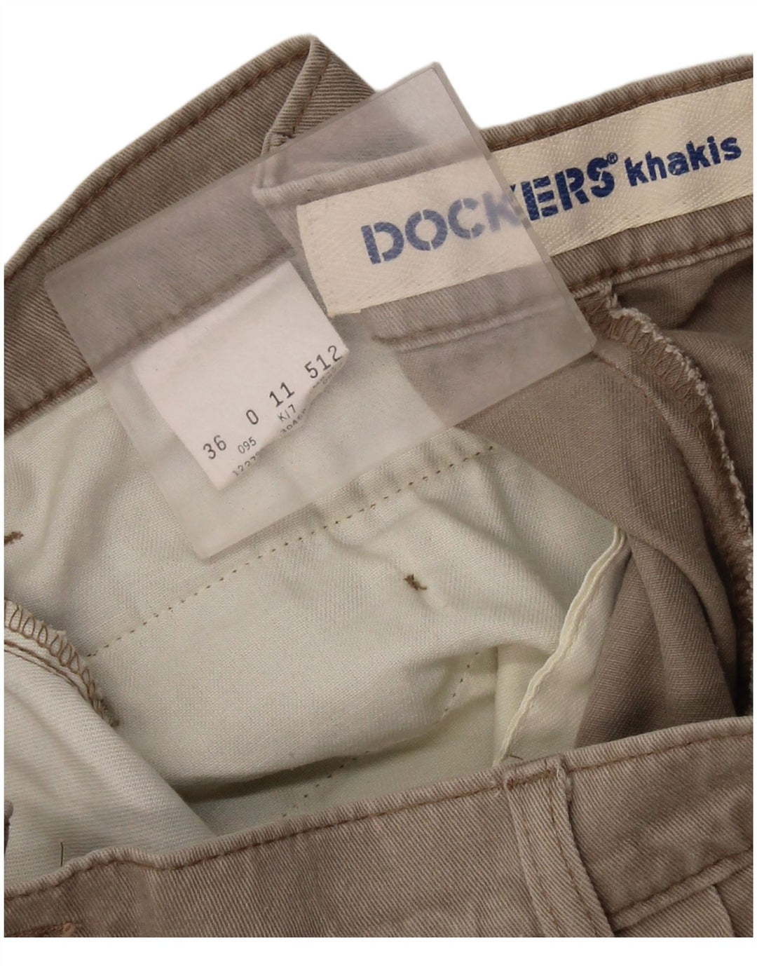 DOCKERS Herre Khakis Pegged Chino Shorts W36 Stor Beige Bomuld