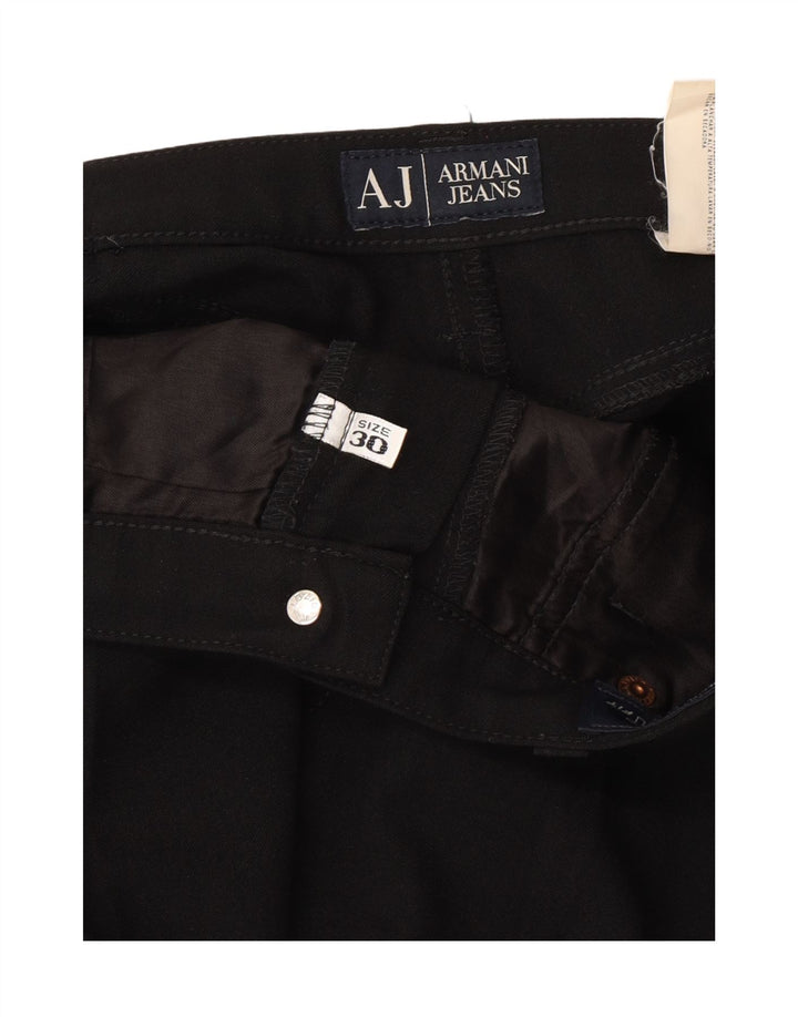 ARMANI Womens Straight Casual Trousers W30 L30 Black Polyester Vintage Armani and Second-Hand Armani from Messina Hembry 