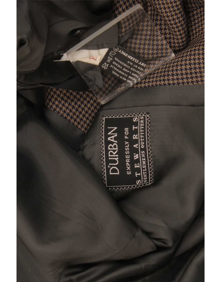 Durban Herre 2-knaps blazerjakke UK 38 Medium Grey Houndstooth New Wool