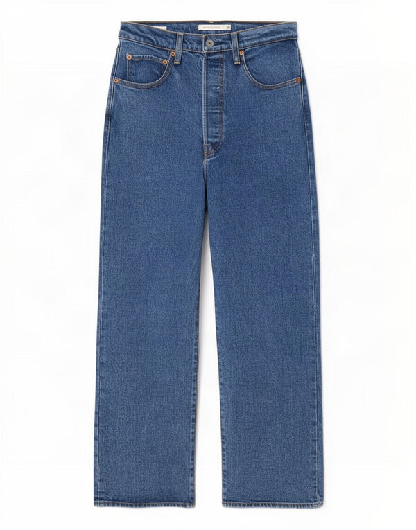Levi's Dame Ribcage Straight Jeans W30 L27 Blå Bomuld