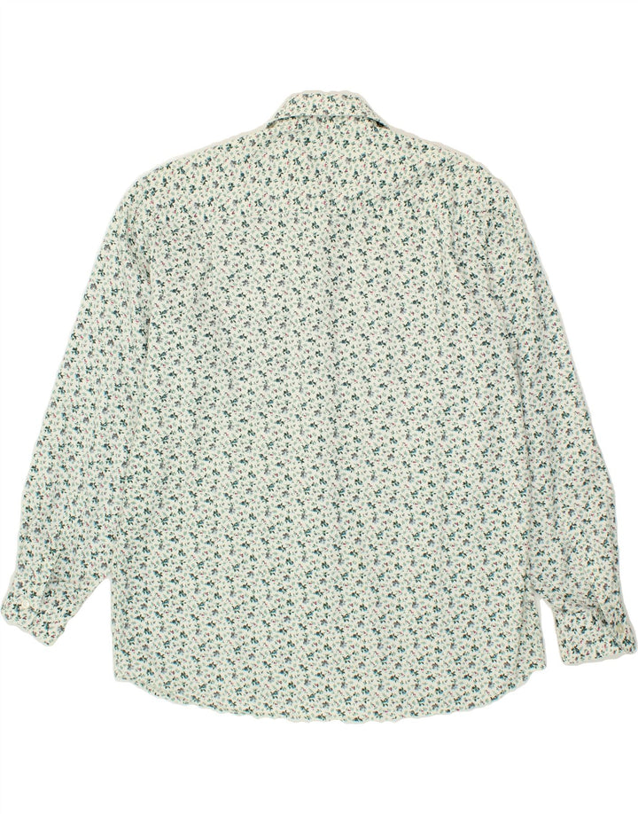 VINTAGE Womens Shirt UK 16 Large Green Floral Polyester Vintage Vintage and Second-Hand Vintage from Messina Hembry 