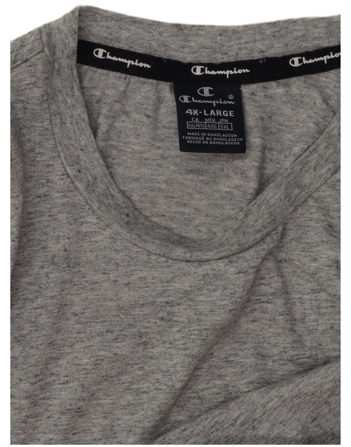 Champion Herre T-Shirt Top 4XL Grå Flecked