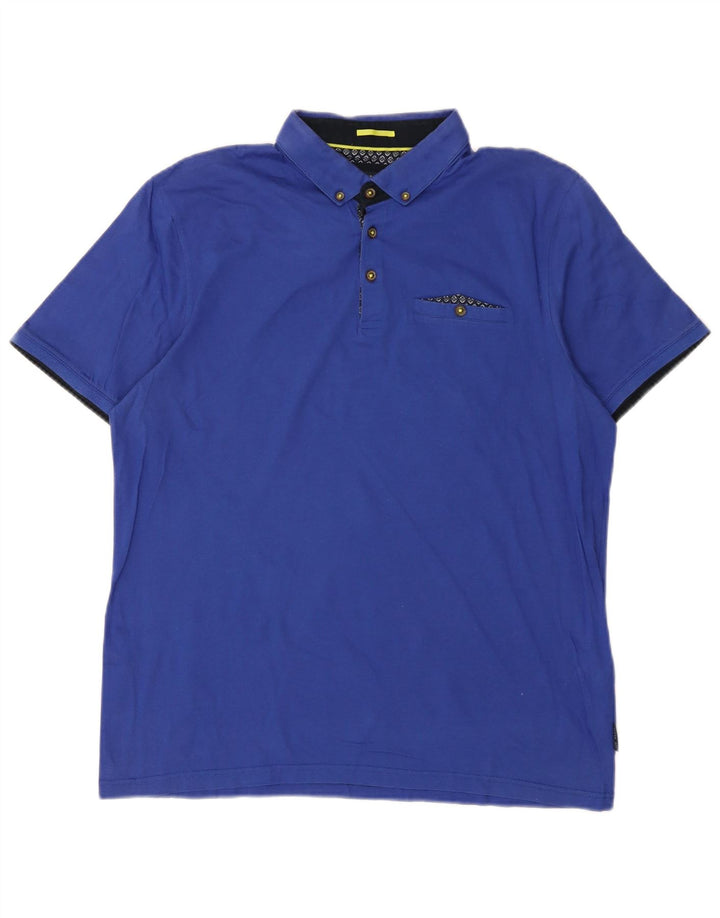 TED BAKER Poloshirt til mænd str. 5 XL Blå bomuld