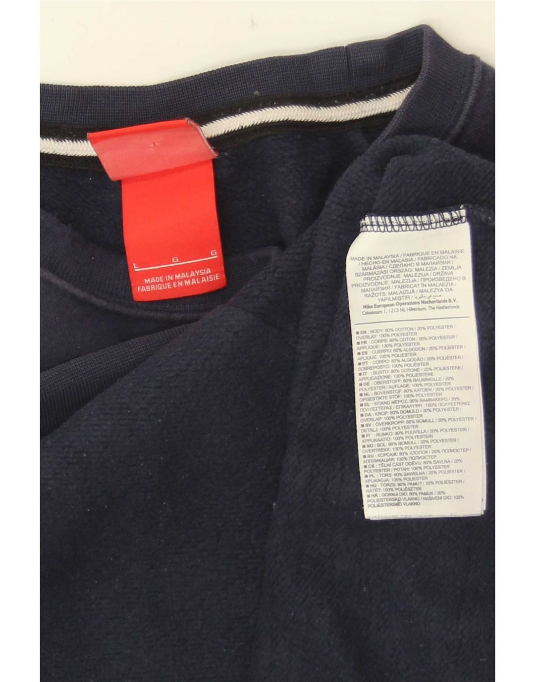 Nike Herre Sweatshirt Jumper Large Marineblå Colourblock Bomuld