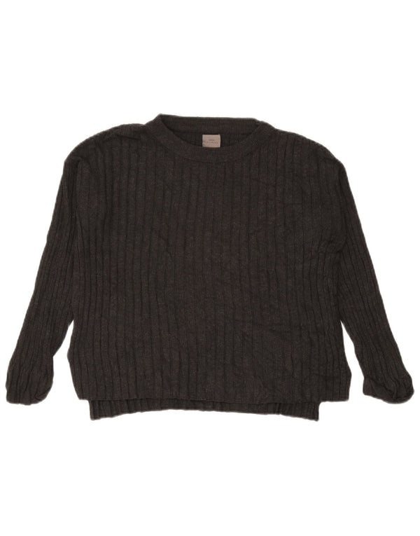 Zara Piger Oversized Boat Neck Jumper Sweater 8-9 År Grå Viscose