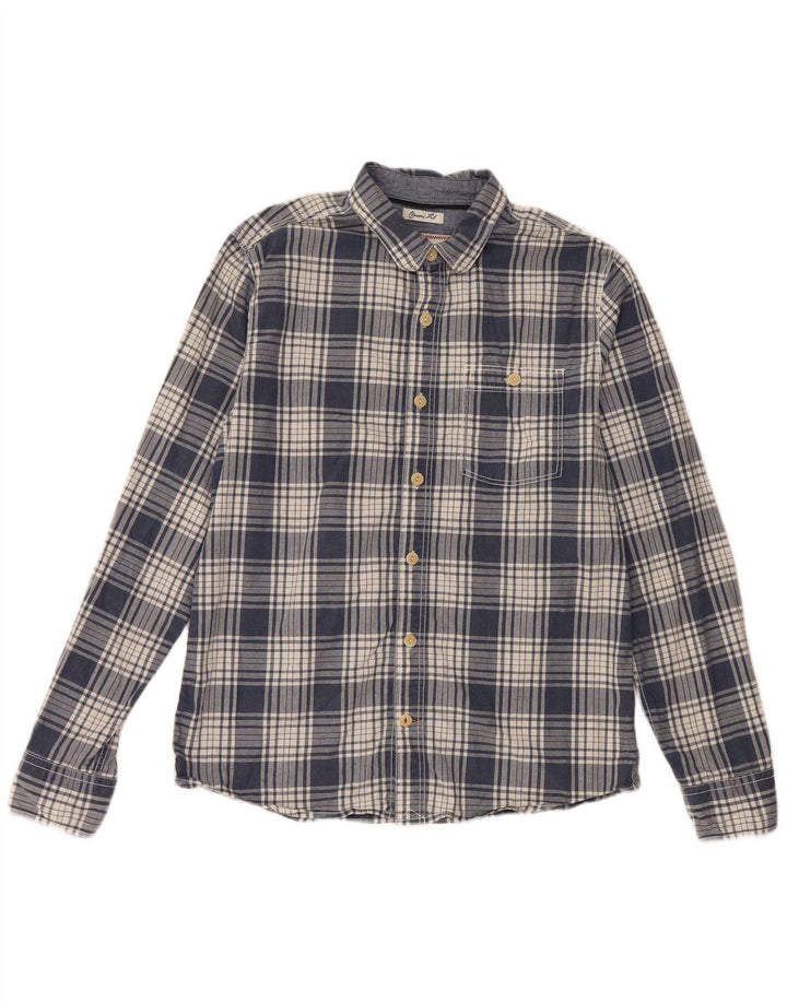 Fat Face Herre Classic Fit skjorte Medium Navyblå Ternet bomuld
