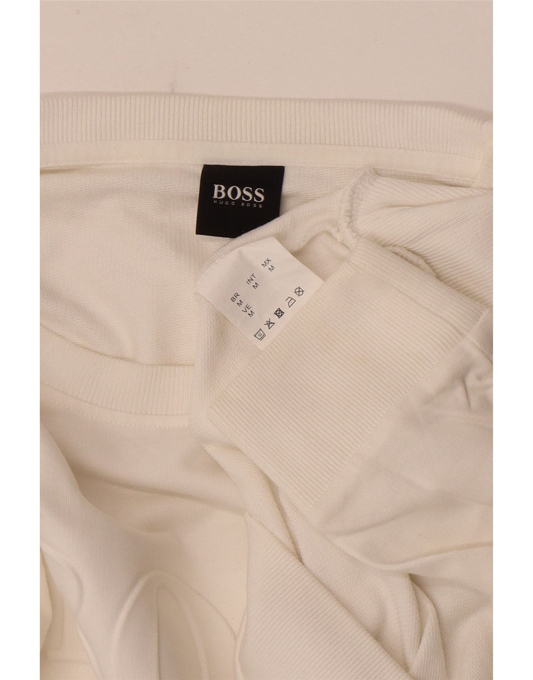 Hugo Boss Herre grafisk sweatshirt Jumper Medium Hvid Bomuld