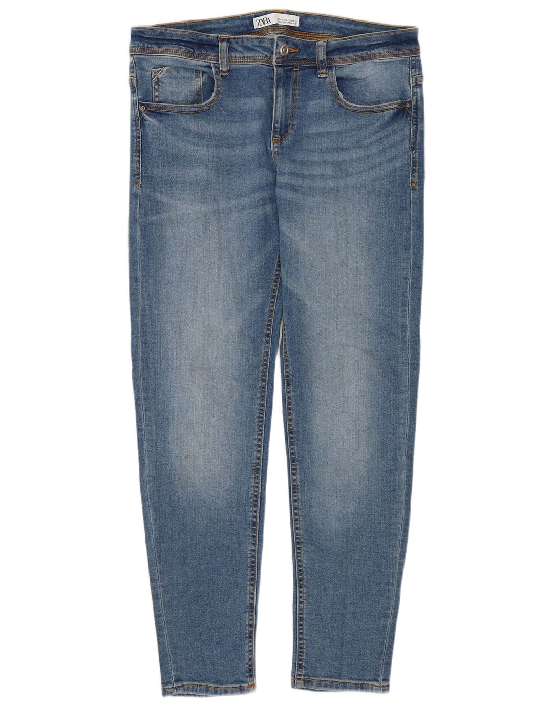 Zara Dame Slim Jeans EU 40 Medium W30 L26 Blå Bomuld