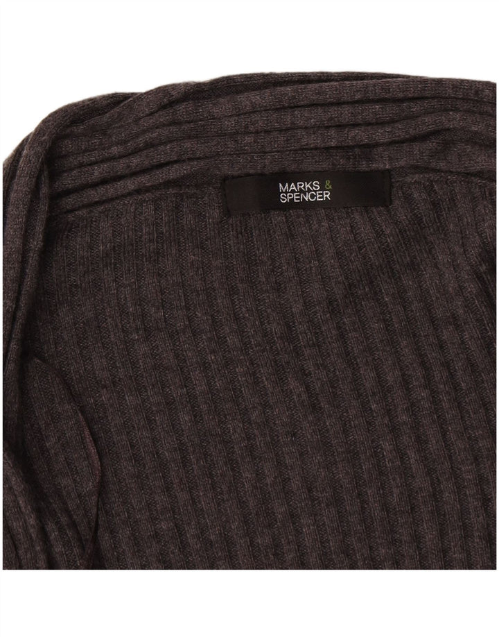 Marks & Spencer Dame Longline Open Cardigan Sweater UK 18 XL Grå