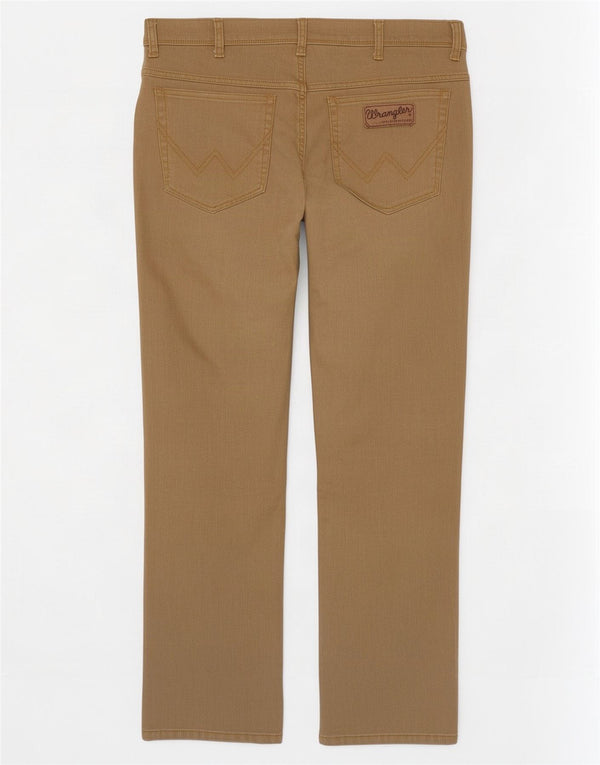 Wrangler Herre Texas Stretch Lige Casual Bukser W36 L32 Brun Bomuld