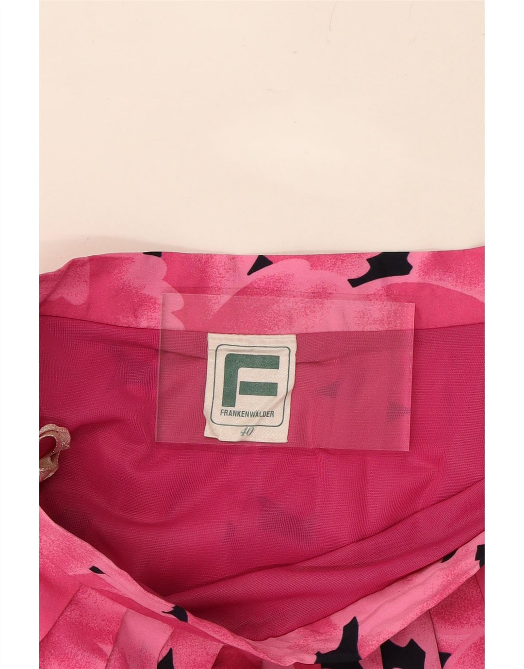 FRANKEN WALDER Womens Pleated Skirt IT 40 Small W27  Pink Floral Polyester Vintage Franken Walder and Second-Hand Franken Walder from Messina Hembry 