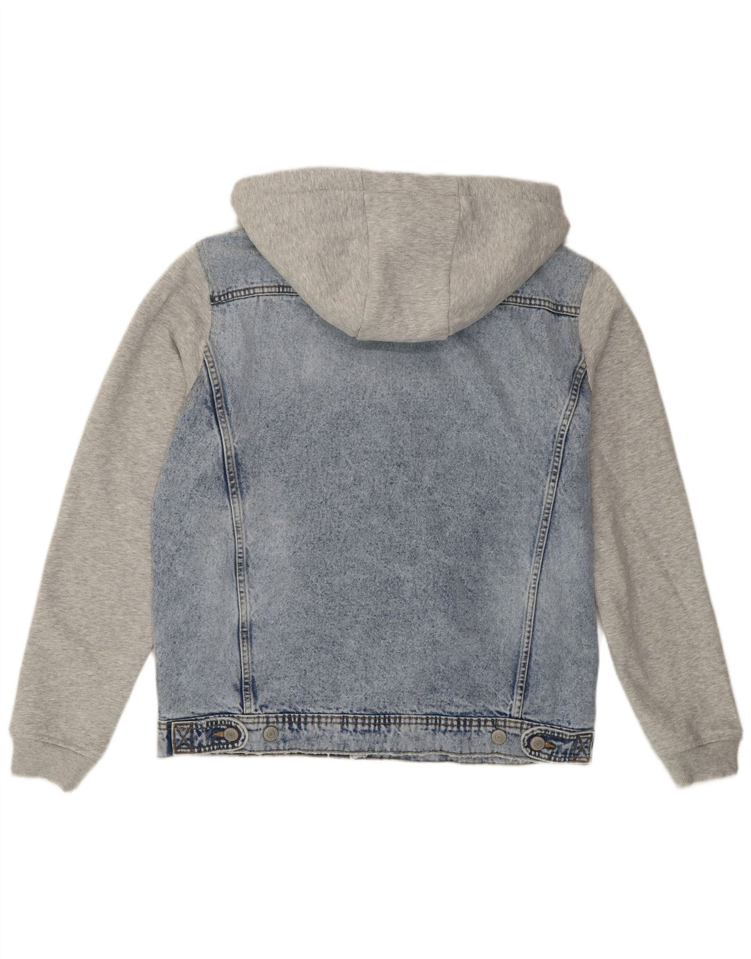 Jack & Jones Herre denimjakke med hætte UK 40 Stor blå farveblok