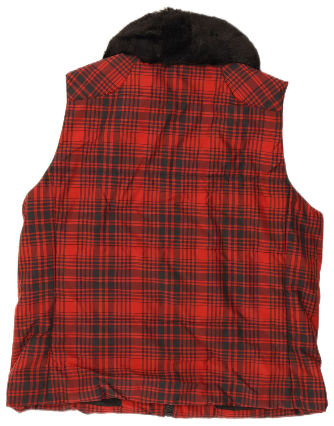 RALPH LAUREN Dame Gilet UK 18 XL rødternet polyester
