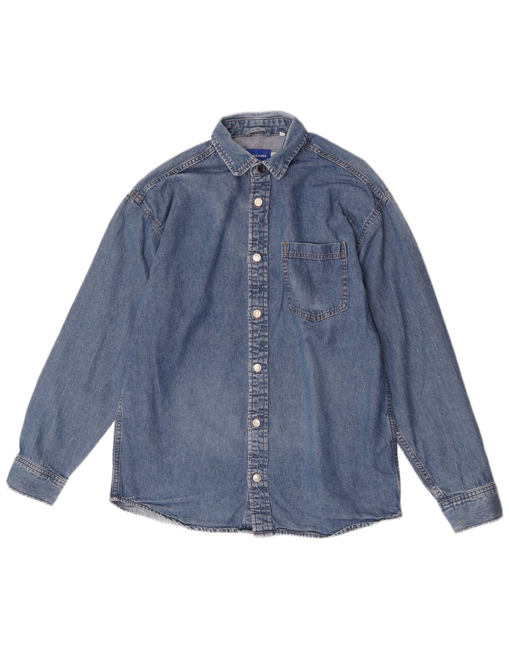 Jack & Jones Herre denimskjorte Stor blå bomuld