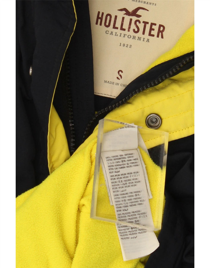 HOLLISTER Dame Oversized Windbreaker Jacket UK 10 Small Navy Blue Nylon