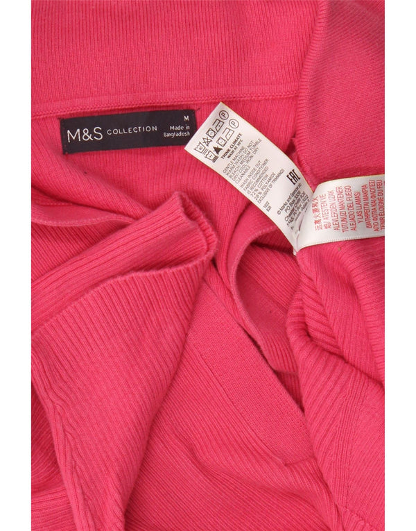 Marks & Spencer Dame Polo Neck Jumper Sweater UK 12 Medium Pink