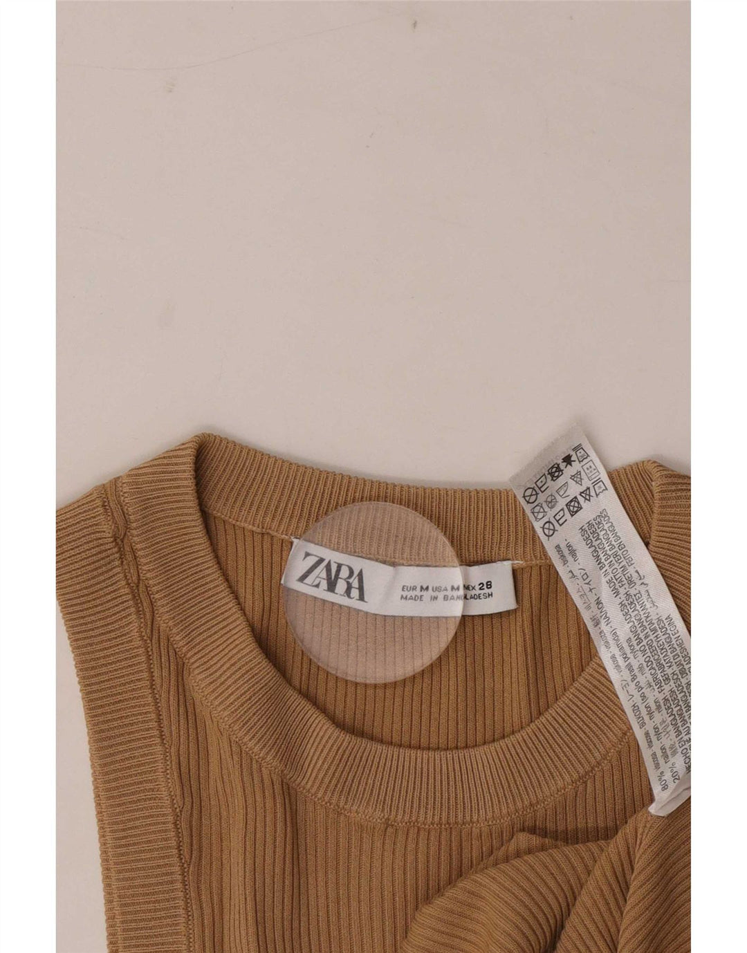 Zara Damevest Top UK 12 Medium Brun Polyester