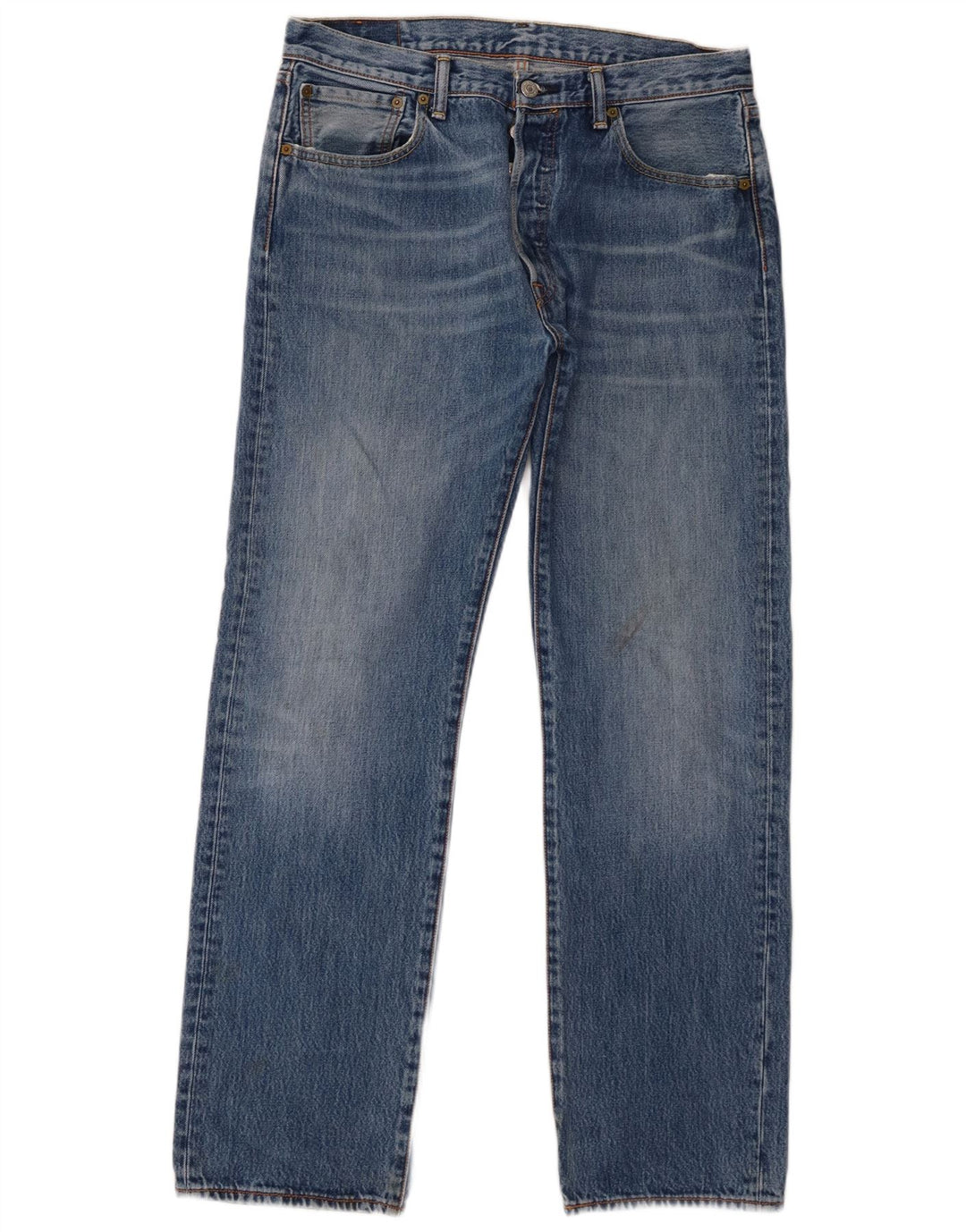 Levi's Herre 501 lige jeans W34 L32 blå bomuld