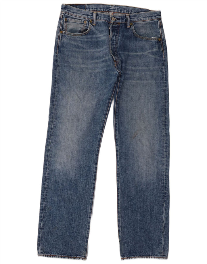 Levi's Herre 501 lige jeans W34 L32 blå bomuld
