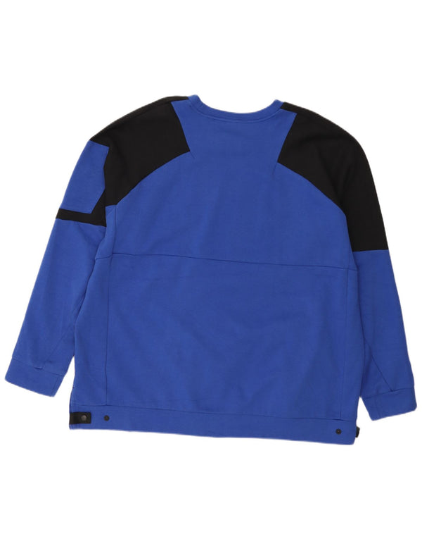 Adidas Herre Sweatshirt Jumper 2XL Blå Colourblock Bomuld