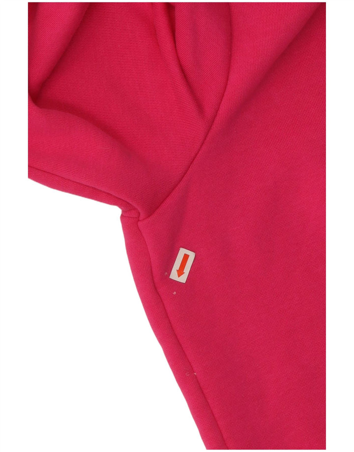 ADIDAS grafisk hættetrøje med lynlås til kvinder UK 16/18 Stor pink bomuld