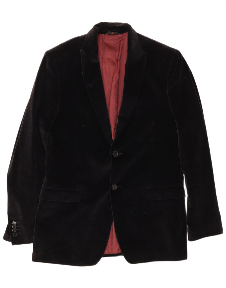 Conbipel Herre Studio 2 Button Velvet Blazer Jacket IT 52 Stor Sort Bomuld