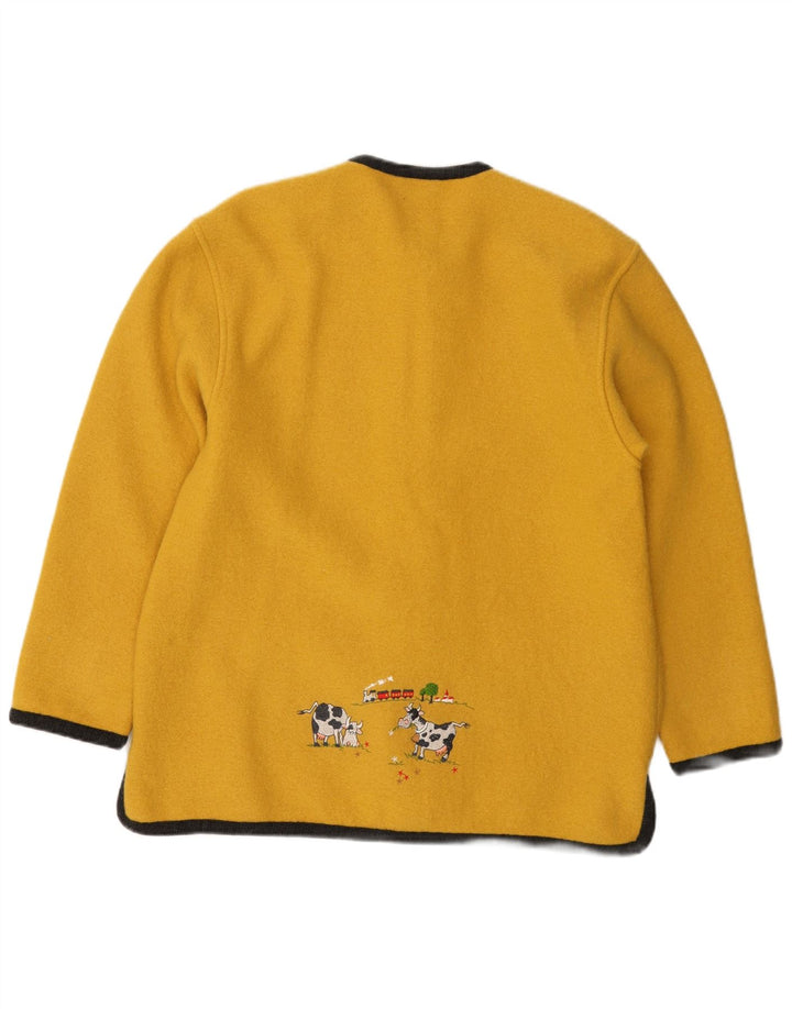 GEIGER Dame cardigan sweater EU 42 Large Yellow New Wool