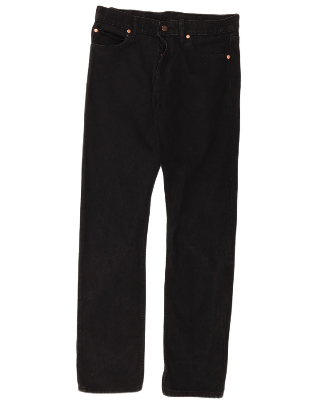 WRANGLER Mens Straight Jeans W34 L30  Black Cotton