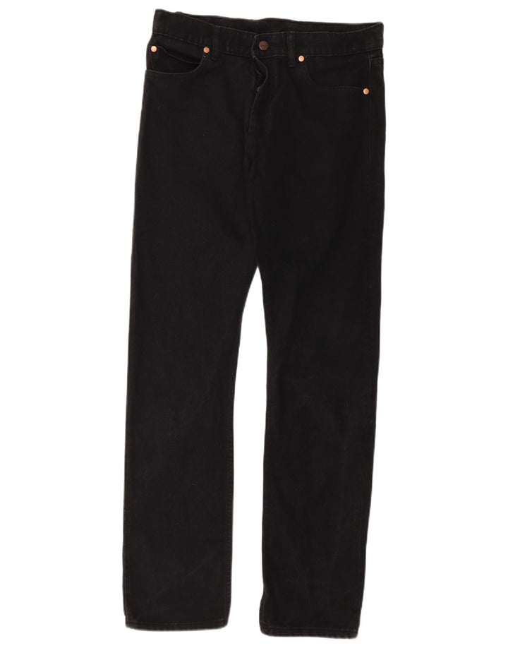 WRANGLER Mens Straight Jeans W34 L30  Black Cotton
